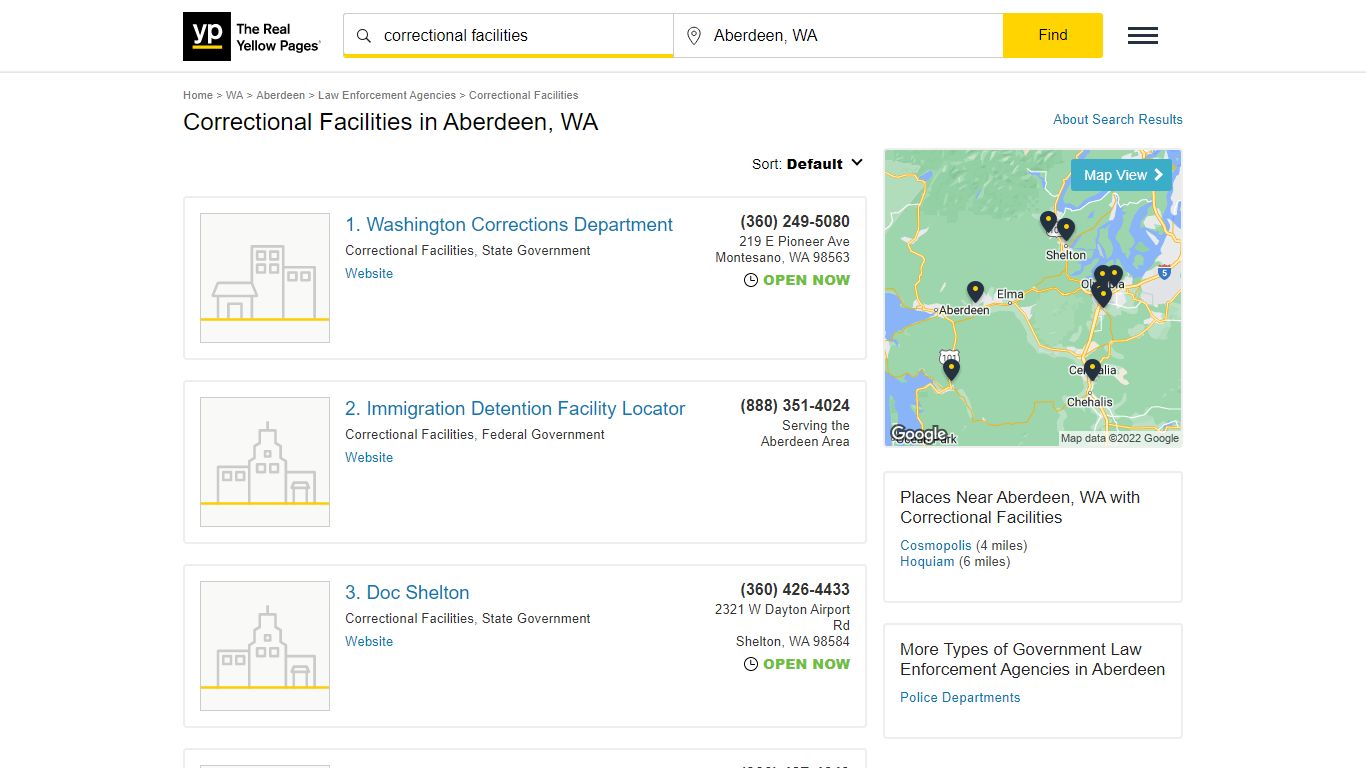 Correctional Facilities in Aberdeen, WA - yellowpages.com